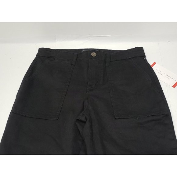 Social Standard Sanctuary Womens Jeans Slim Straight Crop Stretch Black Size 2 - Picture 2 of 7